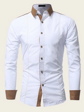 Load image into Gallery viewer, Orula Men Contrast Panel Topstitching Shirt
